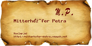 Mitterhöfer Petra névjegykártya